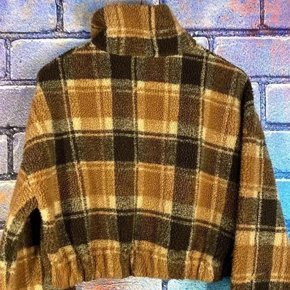 Zaful Women’s Cropped Jacket Quarter Zip Brown Tan US 8 Large - Picture 8 of 8